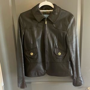 Brown Leather Lamb Skin Jacket